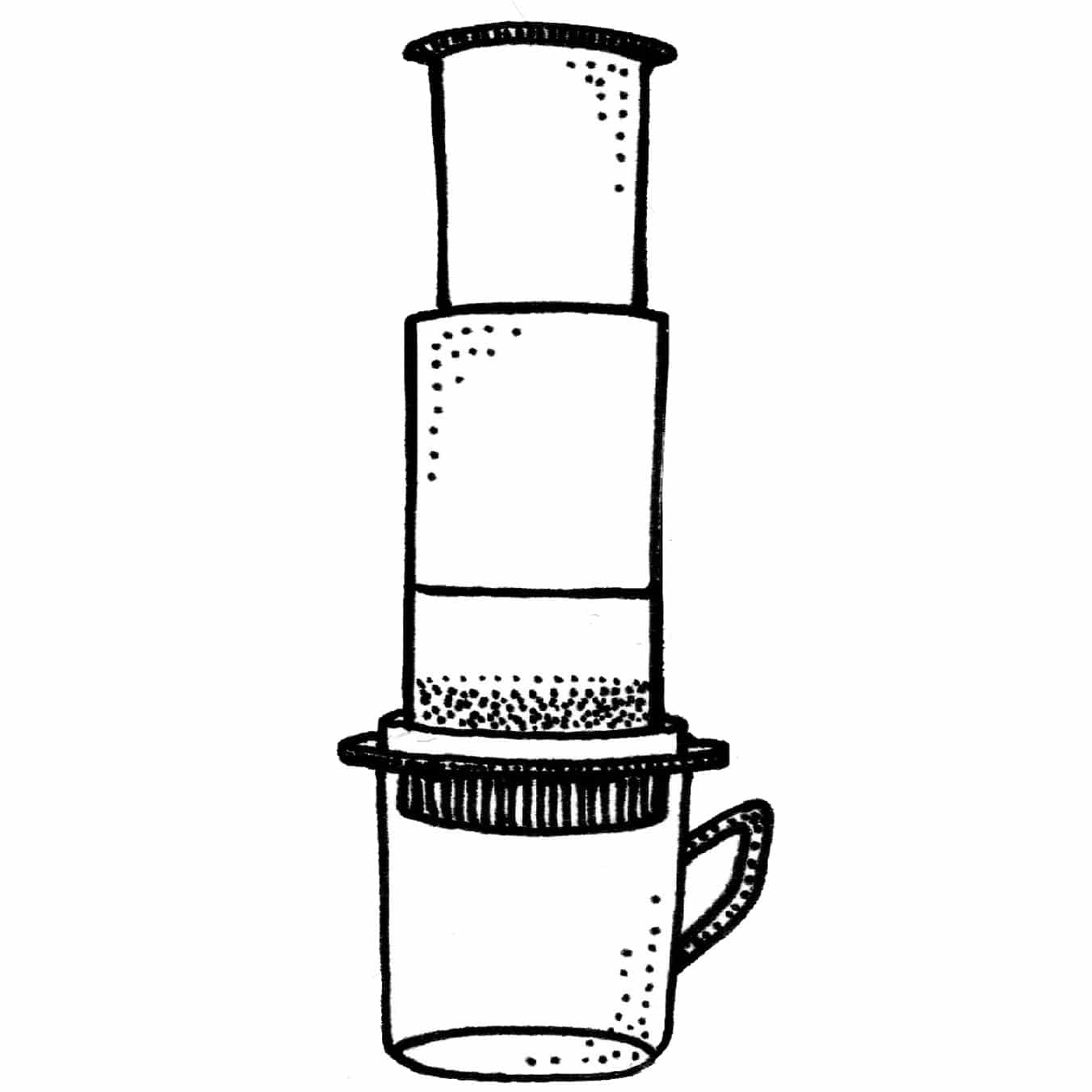 Illustration of an aeropress